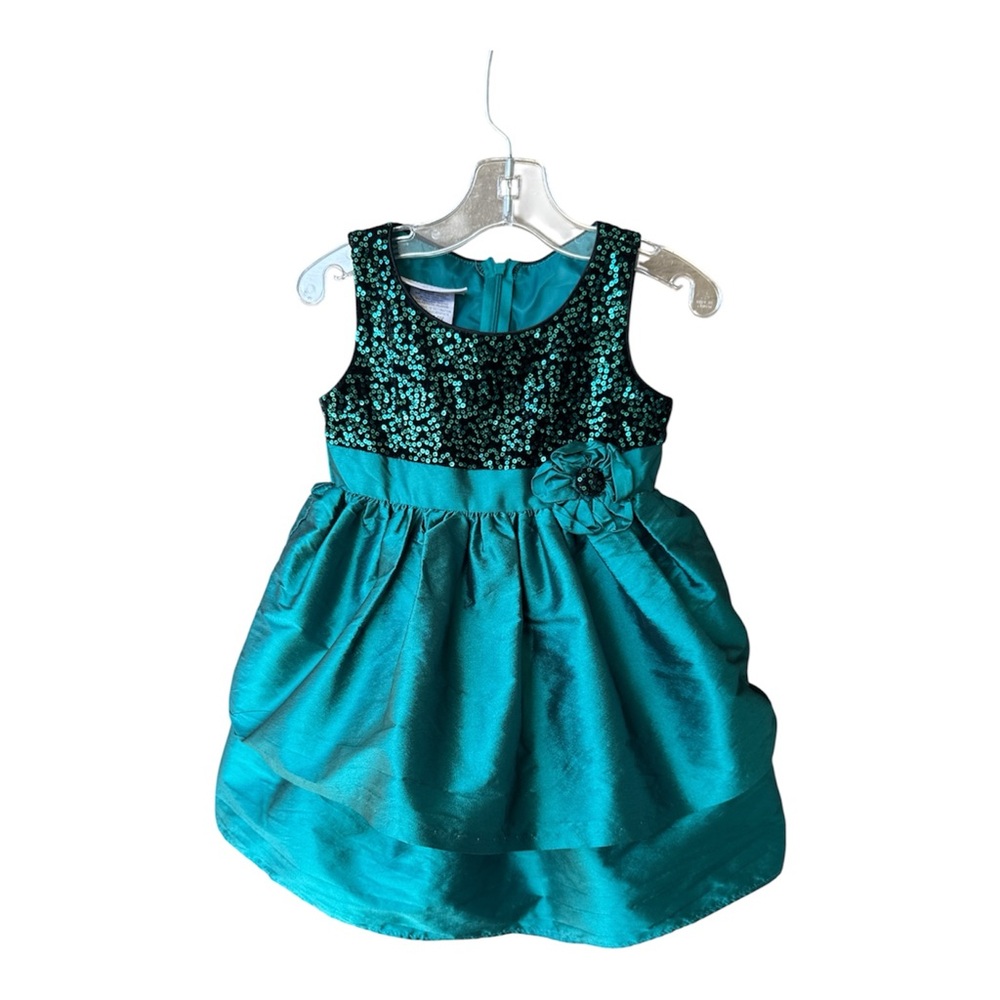 Bonnie Jean Holiday/Formal Dress Girls size 3/3T Emerald Green with sequins top